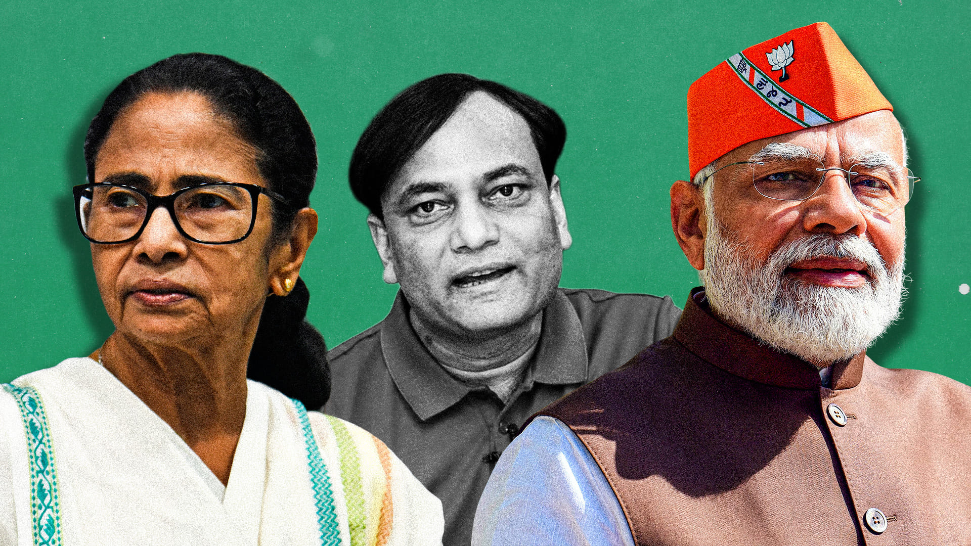 ममता बनर्जी, प्रदीप गुप्ता और नरेंद्र मोदी की तस्वीर. 