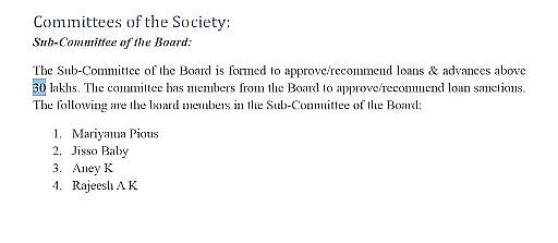 A screenshot of a company document.