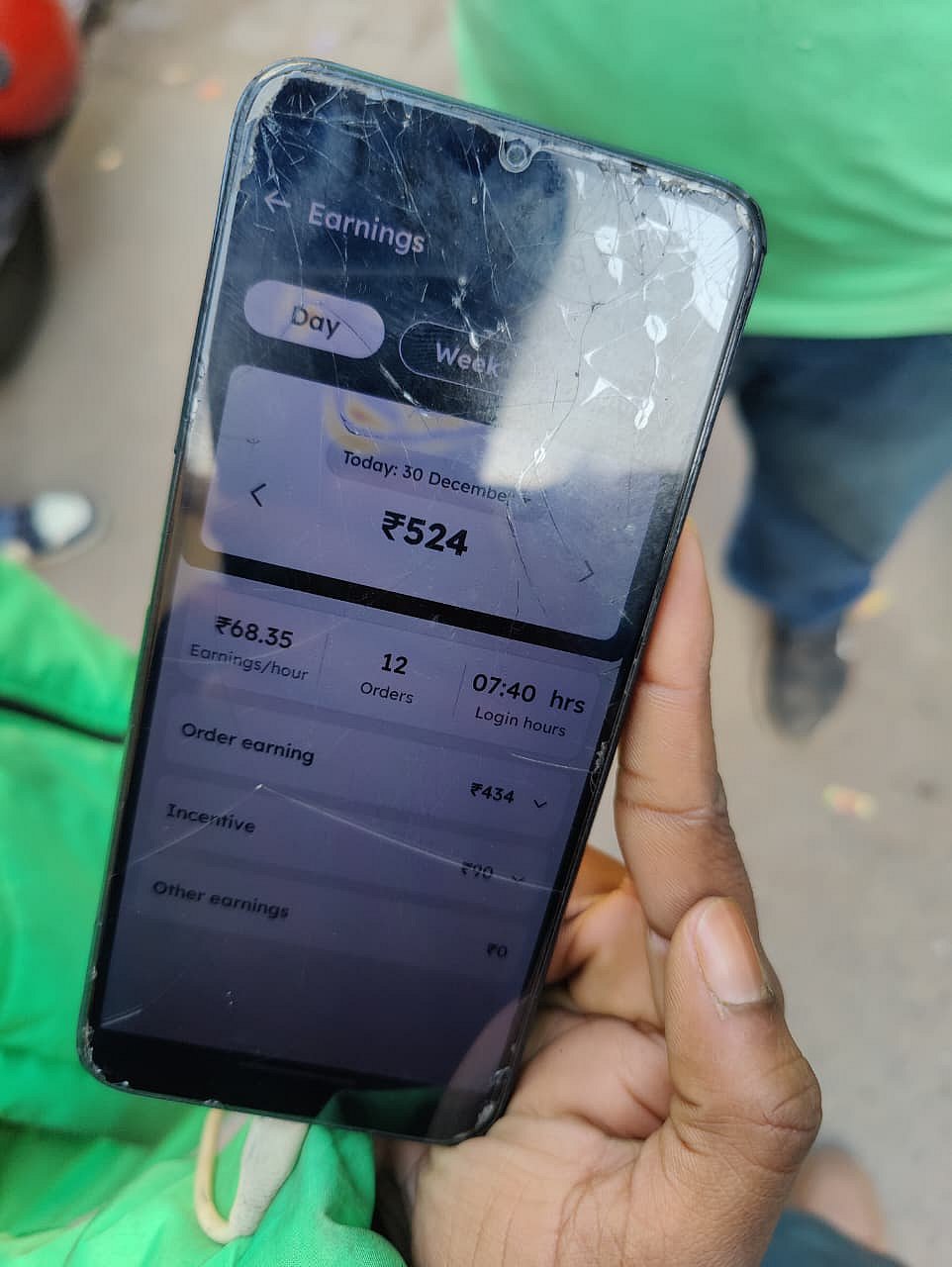 Gig workers showing us their earnings 