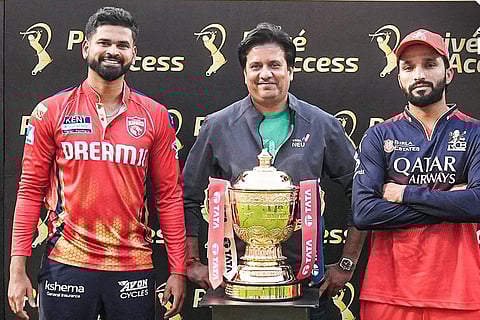 Rajat Patidar and Shreyas Iyer with the IPL trophy