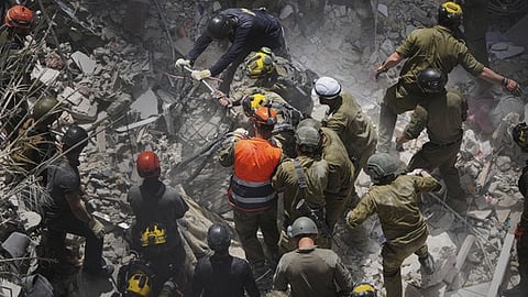 Israeli soldiers search for survivors in Iranian Missile attack