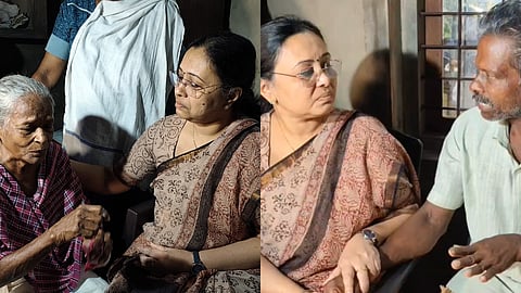 health minister veena George visited Bindus home with cpim leaders