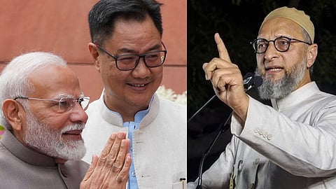 AIMIM chief Asaduddin Owaisi vs Narendra Modi, Kiren Rijiju