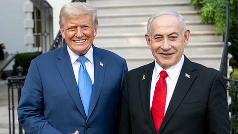 US President  Donald Trump and Israel Prime minister Benjamin Netanyahu Meeting made in white house