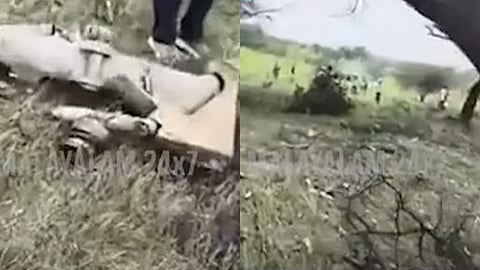 യുദ്ധവിമാനം തകർന്നുവീണതിൻ്റെ ദൃശ്യം