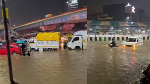 Rains lash North India Traffic in Delhi comes to a standstill and flight services disrupted
