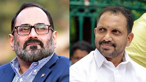  k surendran, rajeev Chandrasekhar. രാജീവ് ചന്ദ്രശേഖർ, കെ. സുരേന്ദ്രൻ, BJP.