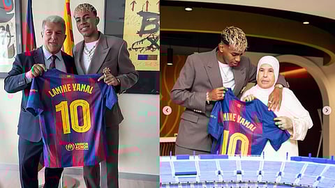 Lamine Yamal with Barcelona 10 Number Jersey 