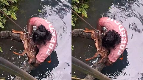 മാന്‍ കുഞ്ഞിന് സിപിആർ നല്‍കുന്നു