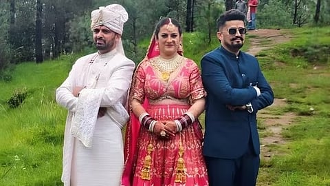 The bride and groom of 'Jodidara' at Himachal 