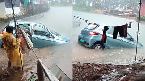 കോട്ടയത്ത് ഗൂഗിൾ മാപ്പ് നോക്കി ഓടിച്ച കാർ തോട്ടിൽ വീണു