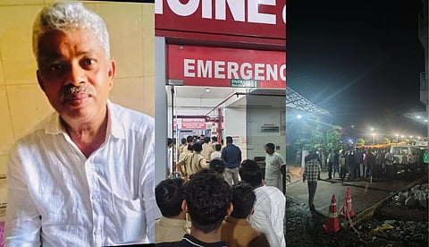 മരിച്ച ബഷീർ, ആശുപത്രിയിൽ പ്രതിഷേധം 