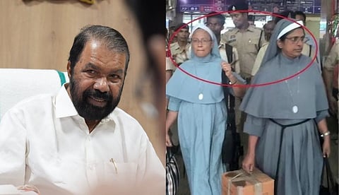 വി. ശിവൻകുട്ടി, അറസ്റ്റിലായ കന്യാസ്ത്രീമാർ