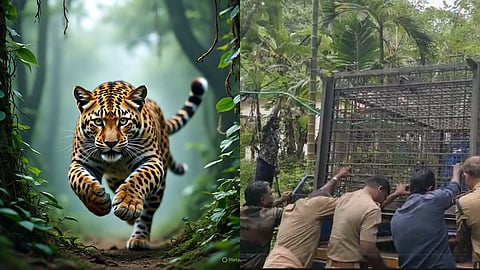 പുലിയെ പിടികൂടാൻ വനംവകുപ്പ് കൂട് സ്ഥാപിച്ചു