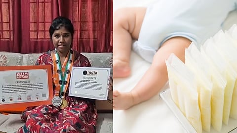 Selva Brindha, a 33 year old homemaker from Kattur in Trichy district, who has donated 300.17 litres of breast milk over a span of 22 months