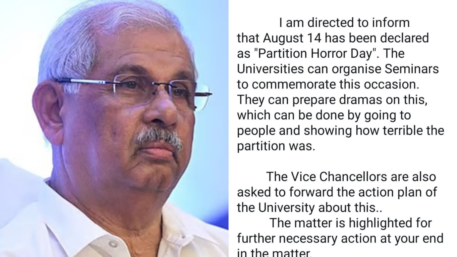 വിചിത്ര ഉത്തരവുമായി ഗവർണർ  രാജേന്ദ്ര ആർലേക്കർ