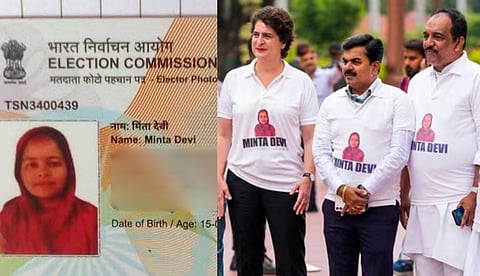 പ്രതിപക്ഷ എംപിമാരുടെ ടീ ഷര്‍ട്ടില്‍ നിറഞ്ഞ് 'മിന്‍താ ദേവി 124 വയസ് നോട്ട് ഔട്ട്'; ബിഹാര്‍ വോട്ടര്‍ പട്ടിക പരിഷ്‌കരണത്തിനെതിരെ പ്രതിഷേധം രൂക്ഷം