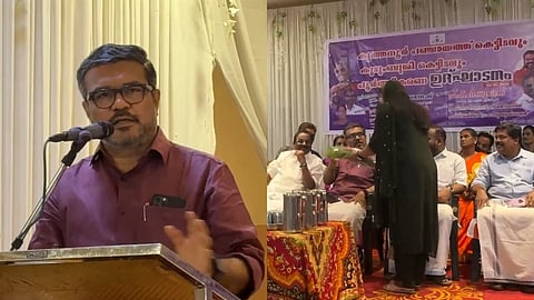 പാലക്കാട്ടെ പൊതുപരിപാടിയിൽ 
പ്ലാസ്റ്റിക് ബൊക്കെ കൊടുത്ത് 
എം.ബി. രാജേഷിന് സ്വീകരണം; പിഴ ഈടാക്കേണ്ട സംഭവമെന്ന് മന്ത്രി