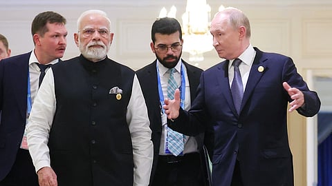 PM Modi meeting with President Putin on the sidelines of the SCO Summit in Tianjin