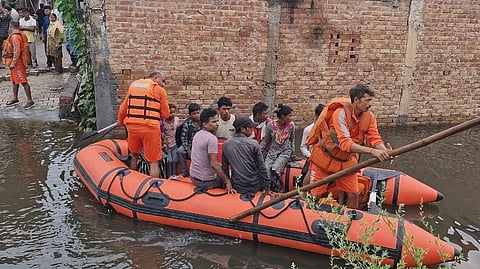 ഉത്തരേന്ത്യയിൽ മഴ കനക്കുന്നു, യമുന നദിയിലെ ജലനിരപ്പ് അപകട നിലയ്ക്ക് മുകളിൽ; ഡൽഹിയിൽ ദുരിതാശ്വാസ ക്യാമ്പുകൾ വെള്ളത്തിനടിയിലായി