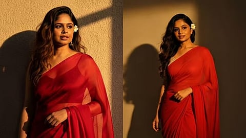 Gemini AI saree photos: Red saree prompts to turn your selfie into a vintage poster