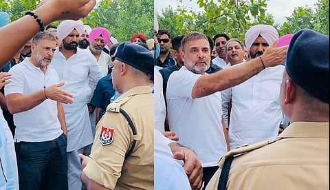 ''ഇത് ഇന്ത്യ തന്നെയല്ലേ? ഈ മണ്ണില്‍ പ്രതിപക്ഷ നേതാവിന് സുരക്ഷയില്ലേ?''; പഞ്ചാബിലെ പ്രളയബാധിത പ്രദേശം സന്ദര്‍ശിക്കാന്‍ രാഹുല്‍ ഗാന്ധിയെ വിലക്കി പൊലീസ്
