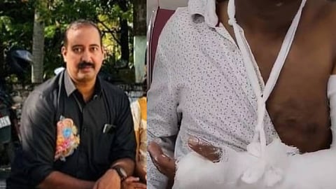 സിപിഒ സുമേഷ്, പരിക്കേറ്റ അയൽവാസി ബിനോഷ്