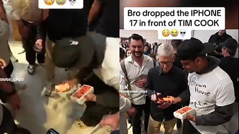Man dropped i phone 17 in front of Tim Cook