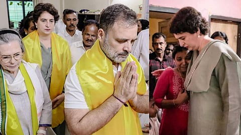 കാട്ടാന ആക്രമണത്തിൽ കൊല്ലപ്പെട്ട കല്യാണി അമ്മയുടെ വീട് സന്ദർശിച്ച് പ്രിയങ്ക ഗാന്ധി; ശ്രീനാരായണഗുരുവിന് പുഷ്പാർച്ചന നടത്തി സോണിയയും രാഹുലും