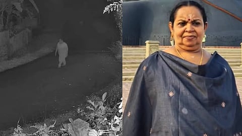 പ്രേമ നടന്നുപോകുന്നതിൻ്റെ സിസിടിവി ദൃശ്യങ്ങൾ