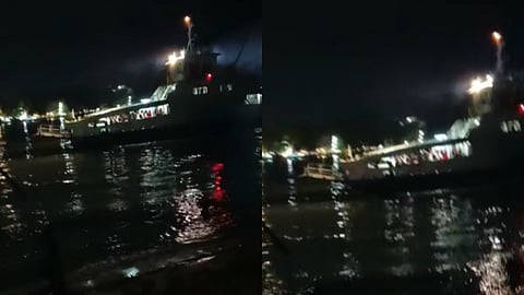 റോറോ ബോട്ട് നിയന്ത്രണം വിട്ട് ചീനവലയിൽ കുടുങ്ങി