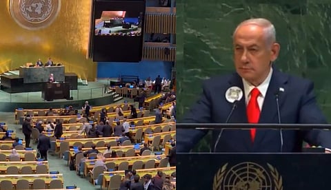 യുഎന്‍ പൊതുസഭയില്‍ നെതന്യാഹുവിന് കൂക്കിവിളി, പ്രസംഗം ബഹിഷ്‌കരിച്ച് ഇറങ്ങിപ്പോയത് നൂറോളം പ്രതിനിധികള്‍