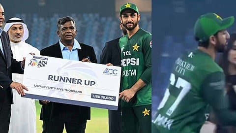 റണ്ണേഴ്‌സ് അപ്പ് ചെക്ക് വലിച്ചെറിഞ്ഞ് പാക് ക്യാപ്റ്റന്‍; കൂക്കി വിളിച്ച് കാണികള്‍ 