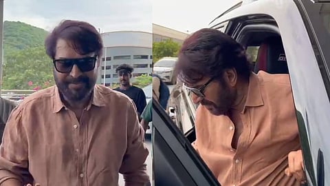 സ്റ്റൈലിഷ് ലുക്കിൽ സ്വയം കാറോടിച്ച് മമ്മൂക്ക;  ഏഴ് മാസത്തിന് ശേഷം ഷൂട്ടിങ് സെറ്റിലേക്ക്