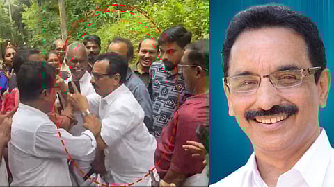 കെ.പി. മോഹനനെ നാട്ടുകാർ കയ്യേറ്റം ചെയ്യുന്നു