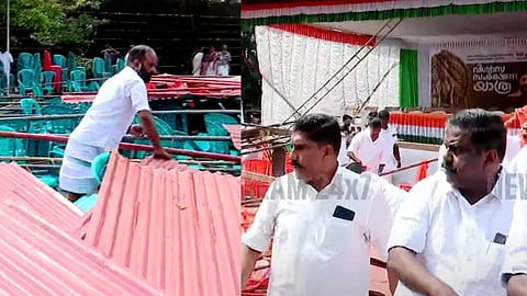 പന്തൽ പൊളിഞ്ഞതിൻ്റെ ദൃശ്യങ്ങൾ