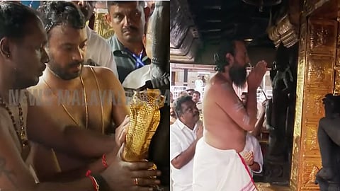 ശബരിമല നട തുറക്കുന്നതിൻ്റെയും സ്വർണപ്പാളി സ്ഥാപിക്കുന്നതിൻ്റെയും ചിത്രങ്ങൾ