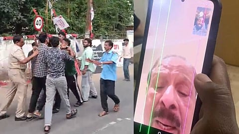 കെ. സുധാകരൻ വീഡിയോ കോളിൽ