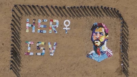 ചാലക്കുടിയിലെ മെസിയുടെ ചിത്രം