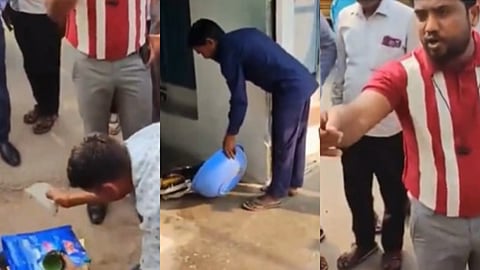 CMO orders  to return the waste to BJP leader who dumped in public road 