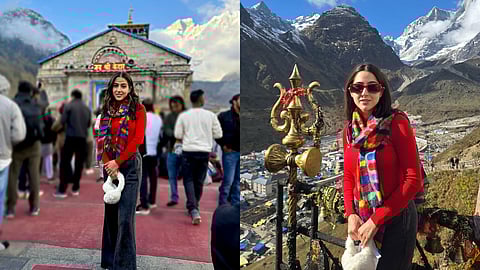 കേദാർനാഥ് ക്ഷേത്രം സന്ദർശിച്ച് സാറാ അലി ഖാന്‍
