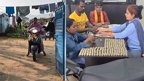 മകൾ പുതിയ സ്കൂട്ടറുമായി