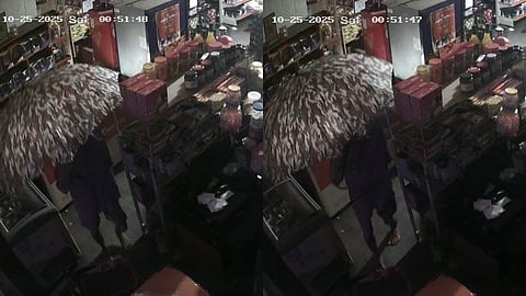 കള്ളൻ കവർച്ച നടത്തുന്നതിൻ്റെ ദൃശ്യങ്ങൾ