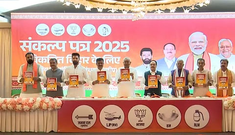 ഒരു കോടി ജോലി, സ്ത്രീ ശാക്തീകരണത്തിനായി 'ലാക്പതി ദീദിസ്' പദ്ധതി; വമ്പന്‍ പ്രഖ്യാപനങ്ങളുമായി 'സങ്കൽപ് പത്രിക' പുറത്തിറക്കി എന്‍ഡിഎ 