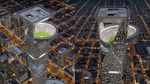 സ്കൈ സ്റ്റേഡിയത്തിൻ്റേതെന്ന പേരിൽ പ്രചരിക്കുന്ന ദൃശ്യങ്ങൾ