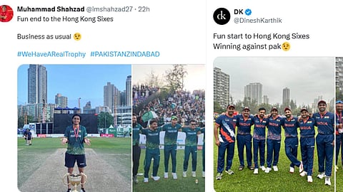 ഹോങ്കോങ്ങ് സിക്സർ വിജയത്തിന് ശേഷം ദിനേശ് കാർത്തിക്കിനെ കളിയാക്കി പോസ്റ്റിട്ട് പാക് ക്രിക്കറ്റ് താരം; പിന്നാലെ ട്രോൾ പൂരം