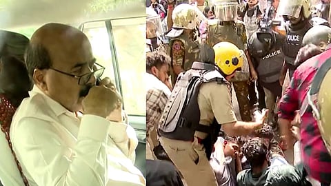 "ജാതി അധിക്ഷേപം നടത്തിയ ഡീനിനെ പുറത്താക്കണം", വിസിയെ തടഞ്ഞ് എസ്എഫ്ഐ; കേരള സര്‍വകലാശാലയില്‍ പ്രതിഷേധം