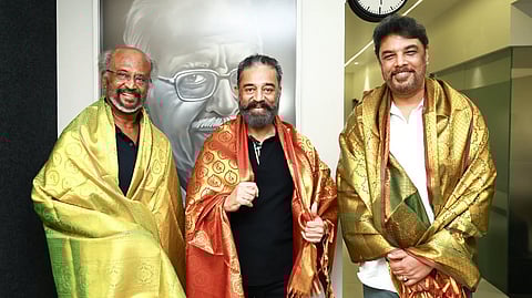 'തലൈവർ 173' പ്രഖ്യാപിച്ച പുറത്തുവിട്ട ചിത്രം (രജനികാന്ത്, കമൽ ഹാസൻ, സുന്ദർ സി)