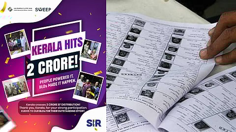 തീവ്ര വോട്ടർ പട്ടിക പരിഷ്കരണം: കേരളത്തിൽ രണ്ട് കോടി പിന്നിട്ട് എന്യൂമറേഷൻ ഫോം വിതരണം