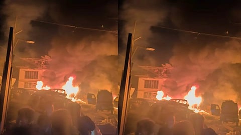 നൗഗാം പൊലീസ് സ്റ്റേഷനിൽ സ്ഫോടകവസ്തുക്കൾ പൊട്ടിത്തെറിച്ചതിൻ്റെ ദൃശ്യങ്ങൾ